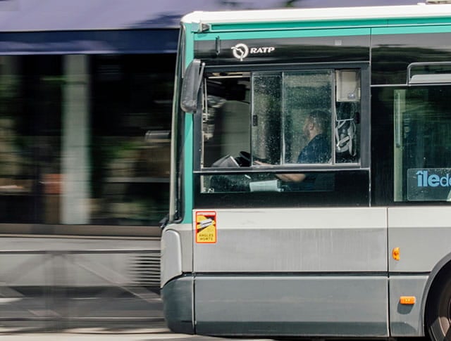 bus on the road