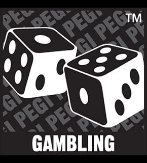 PEGI icon indicating gambling warning